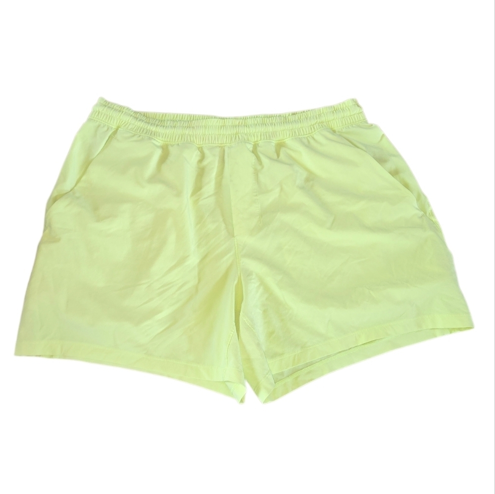 Lululemon Men's Neon Yellow Elastic Waist Casual Shorts Size XL